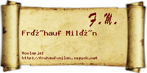 Frühauf Milán névjegykártya